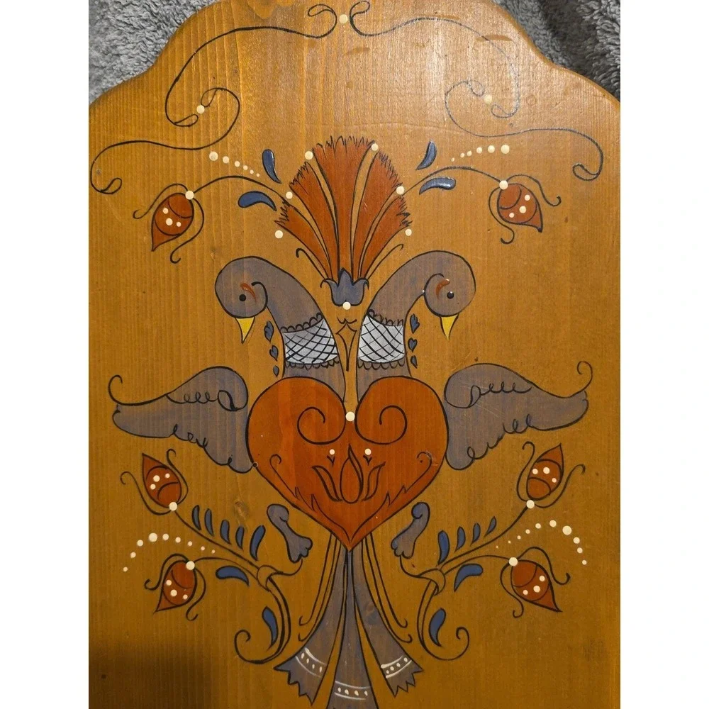 Vintage Handpainted Wooden Welcome Sign Geese Ducks Birds Hearts Hanging 17x9 In